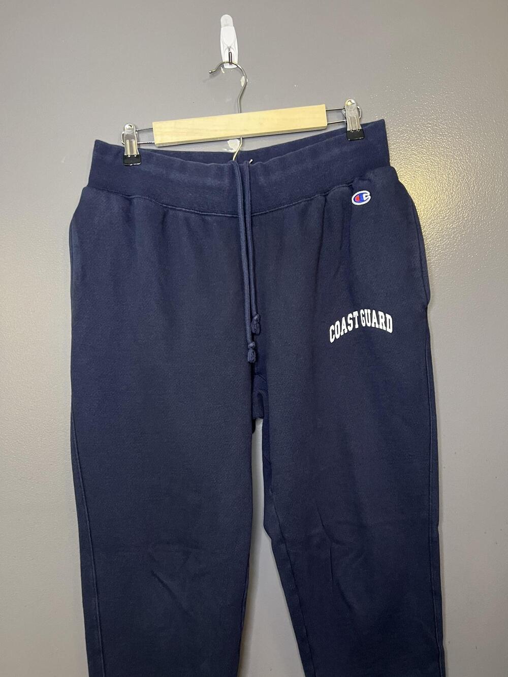 Coast Guard Champion Sweatpants Mens Large Blue Reverse Weave Fleece Jogger